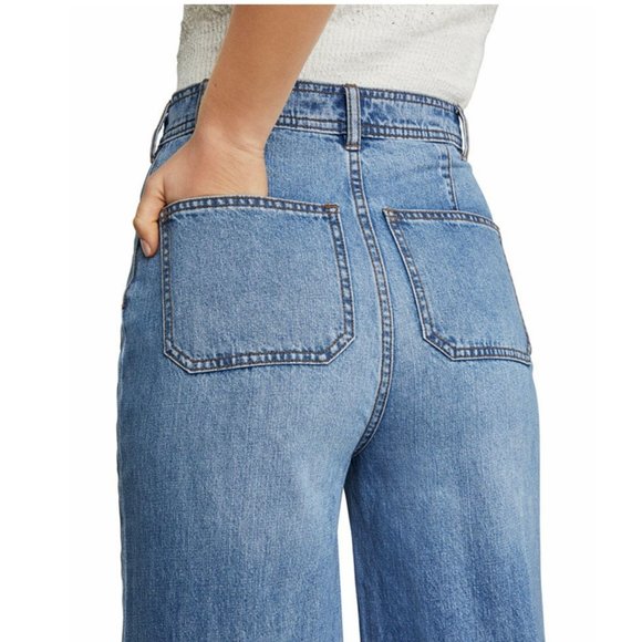 BCBGMaxAzria High Waist Faded Wide-Leg Jeans - Picture 3 of 6